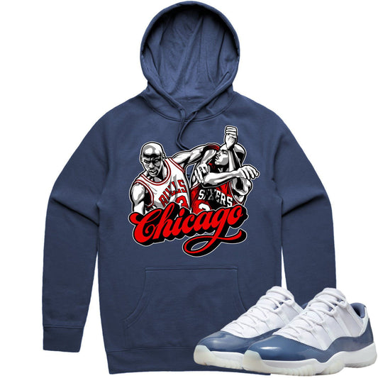 Diffused Blue 11s Hoodies - Jordan 11 Diffused Blue Hoodie - Chicago