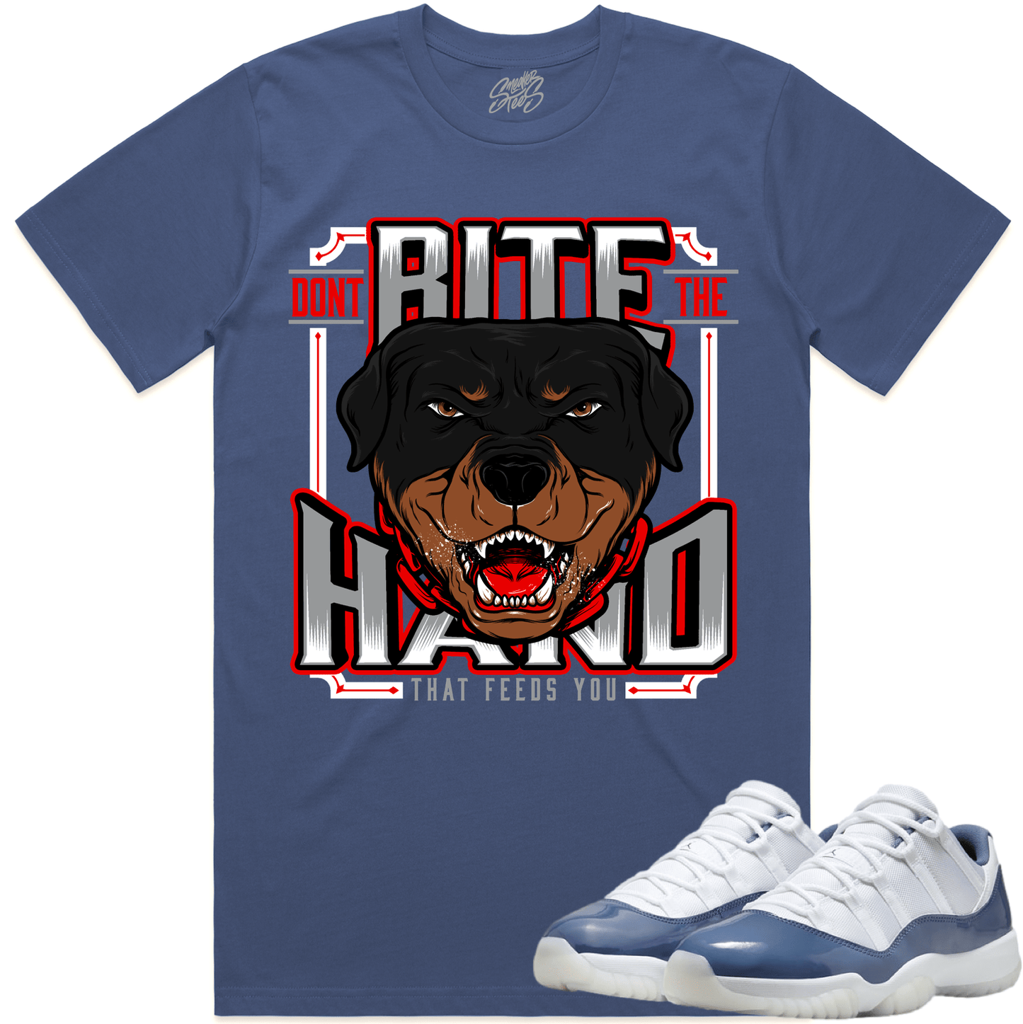 Diffused Blue 11s Sneaker Tees - Shirt to Match - Don't Bite