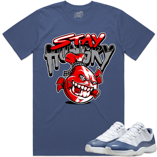 Diffused Blue 11s Sneaker Tees - Shirt to Match - Hungry