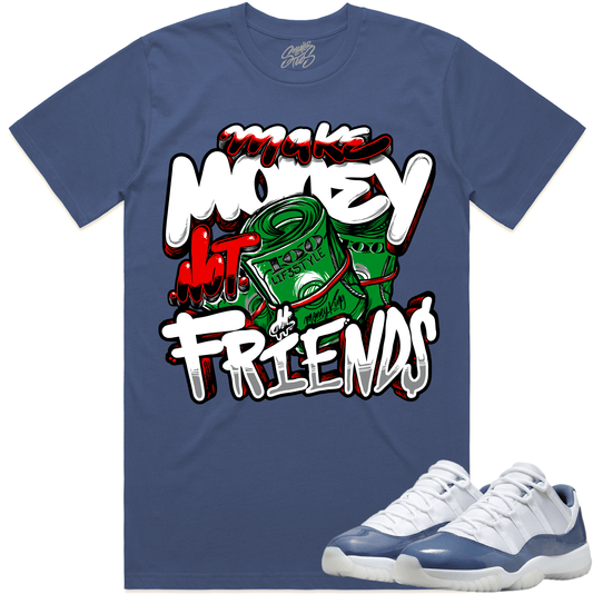 Diffused Blue 11s Sneaker Tees - Shirt to Match - Make Money