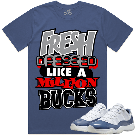 Diffused Blue 11s Sneaker Tees - Shirt to Match - Million