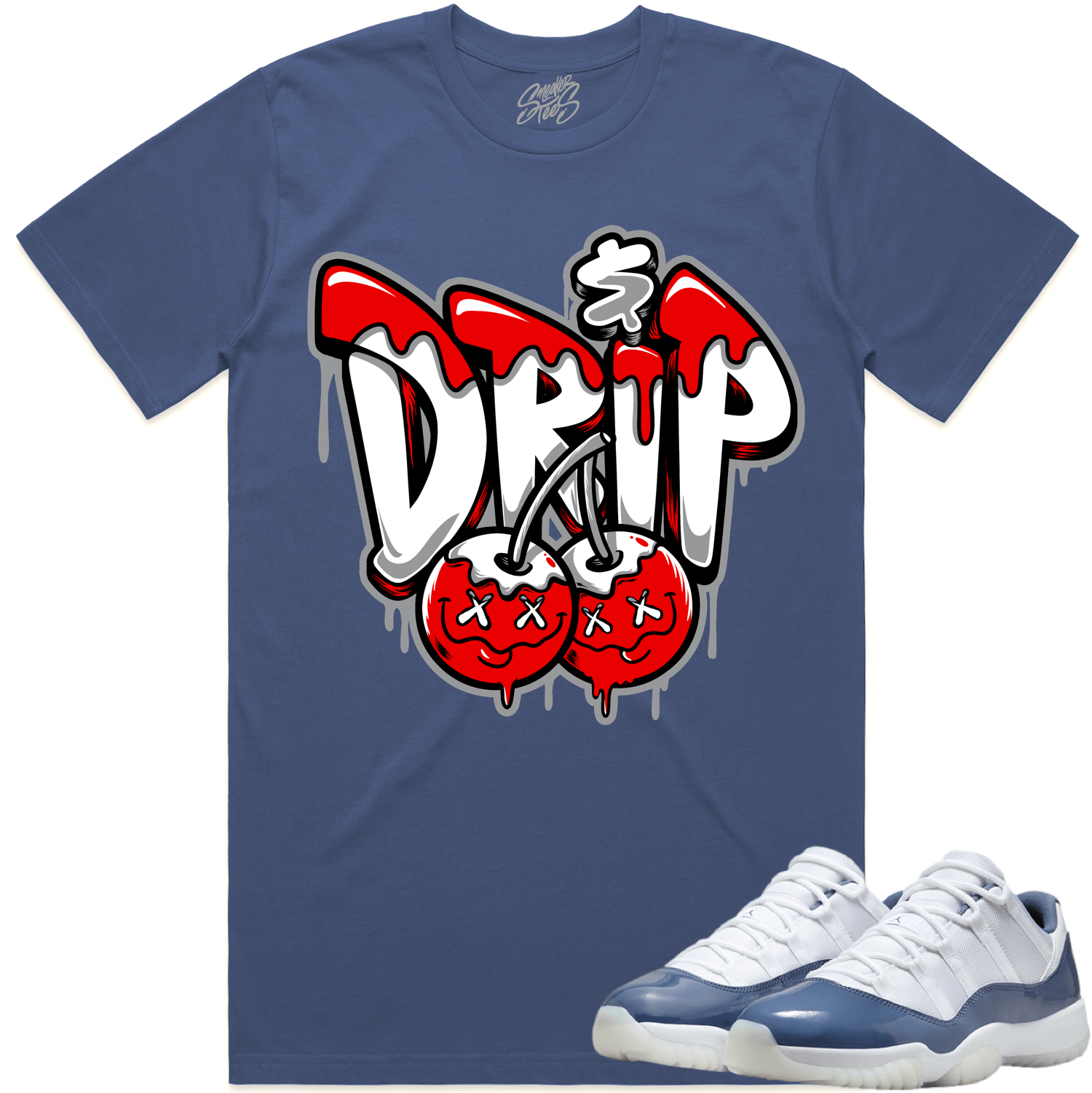 Diffused Blue 11s Sneaker Tees - Shirt to Match - Money Drip