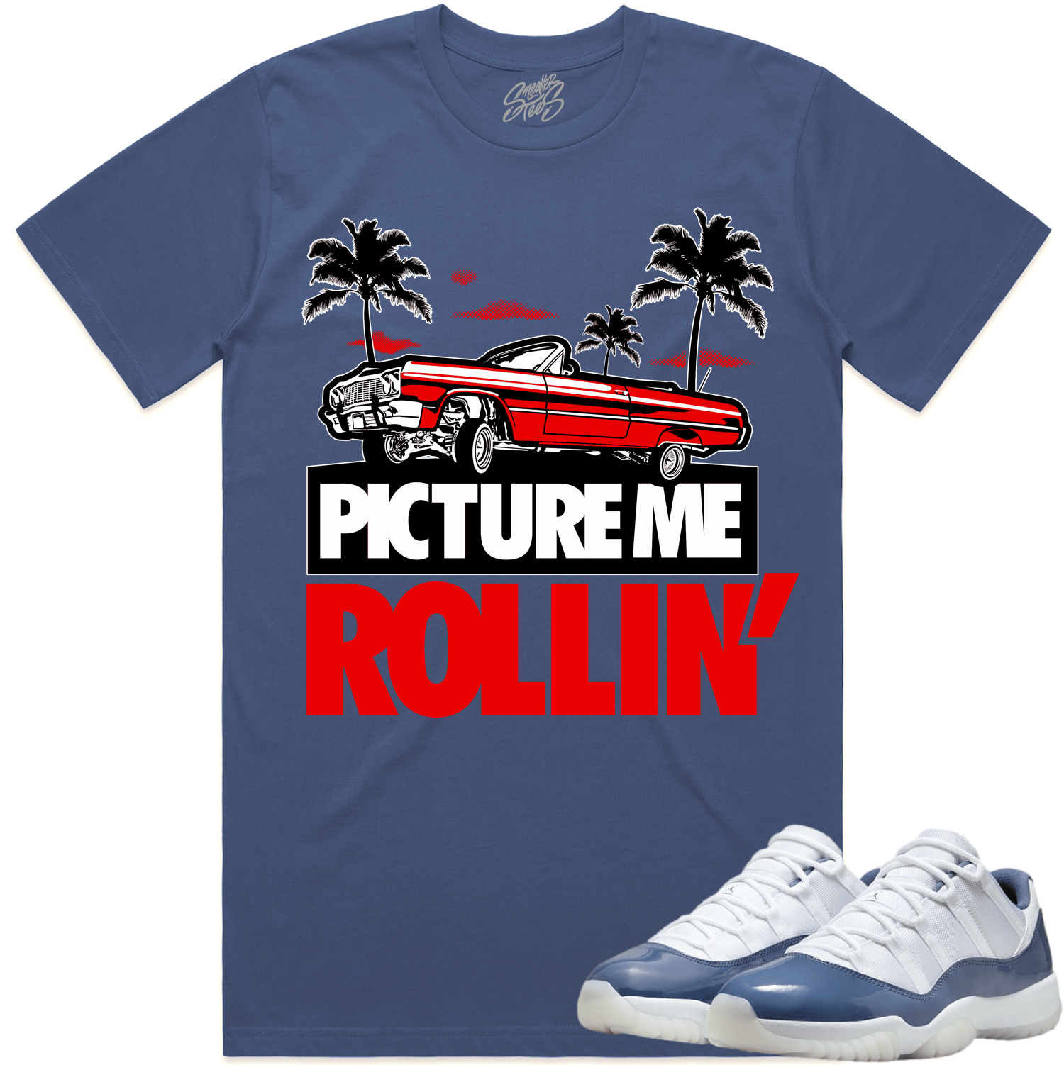 Diffused Blue 11s Sneaker Tees - Shirt to Match - PMR