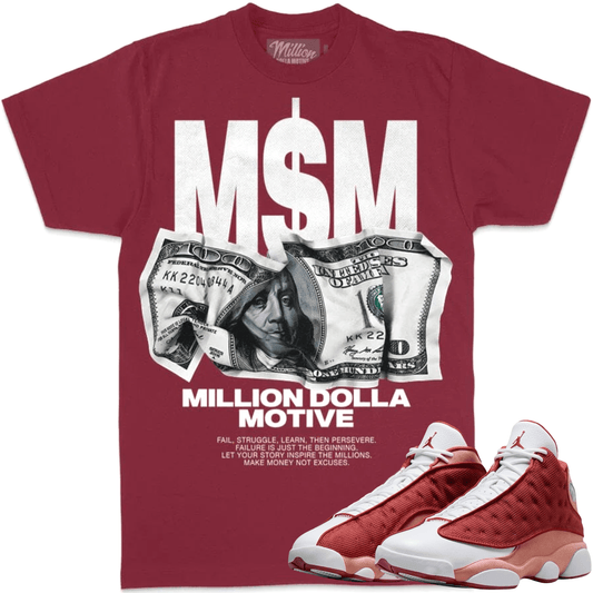 Dune Red 13s Shirt - Jordan 13 Dune Red Sneaker Tees - Crumpled