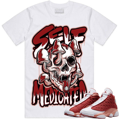 Dune Red 13s Shirts - Jordan 13 Dune Red Sneaker Tees - Self Medicated