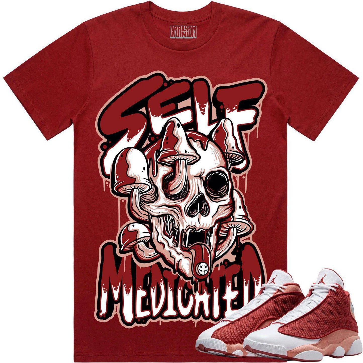 Dune Red 13s Shirts - Jordan 13 Dune Red Sneaker Tees - Self Medicated