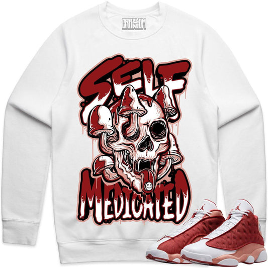 Dune Red 13s Sweater - Jordan 13 Dune Red Crewnecks - Self Medicated