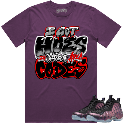 Eggplant Foamposites Shirts - Foamposites Sneaker Tees - Area Codes