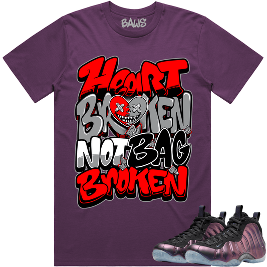 Eggplant Foamposites Shirts - Foamposites Sneaker Tees - Heart Broken