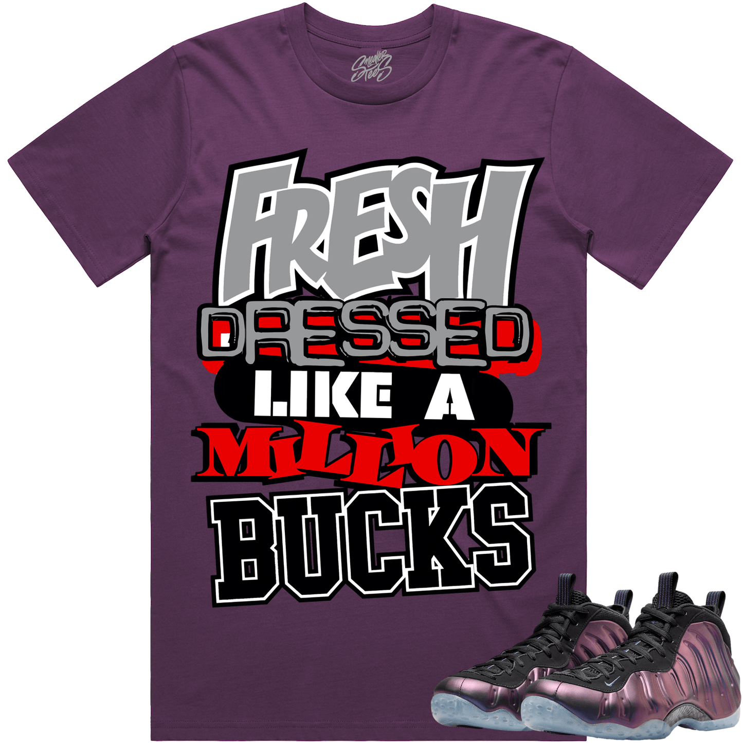 Eggplant Foamposites Shirts - Foamposites Sneaker Tees - Million Bucks