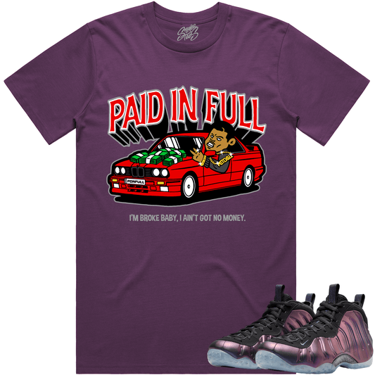 Eggplant Foamposites Shirts - Foamposites Sneaker Tees - Red Paid