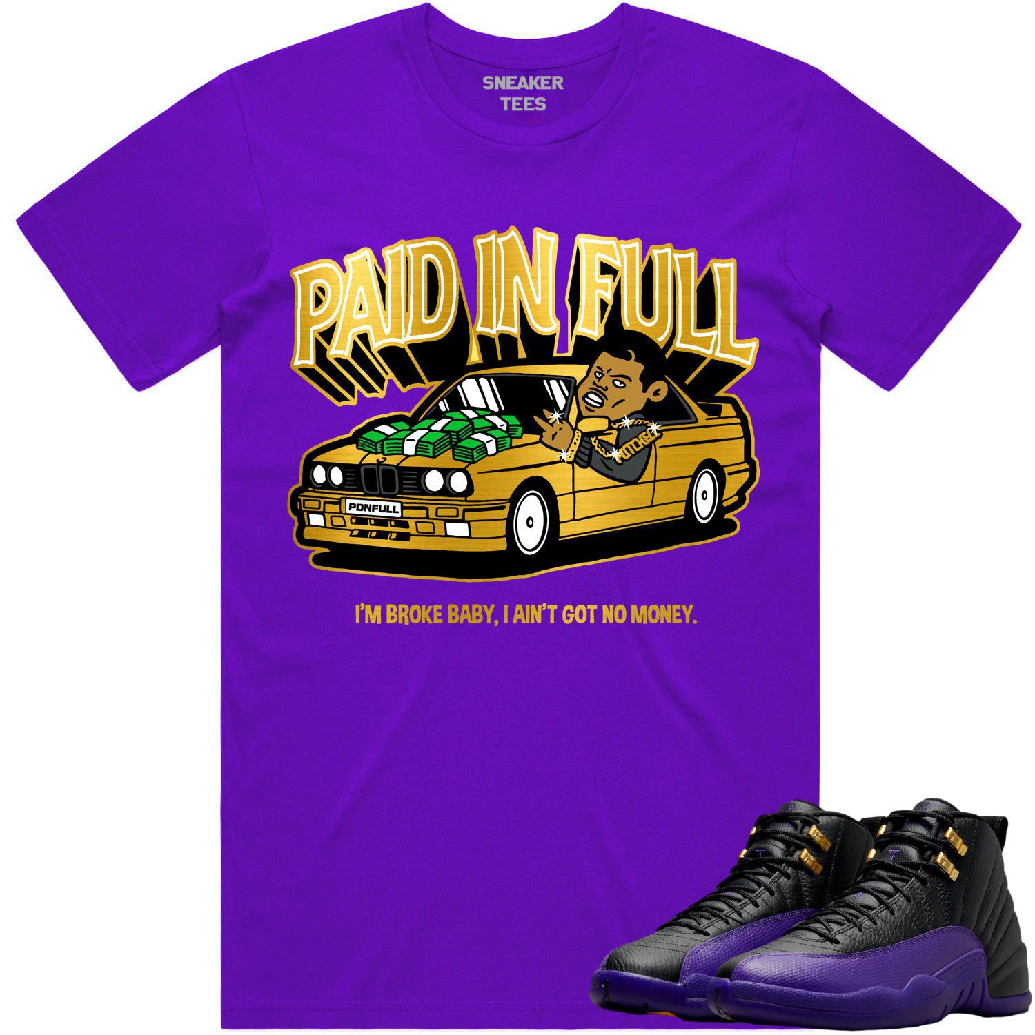 Field Purple 12s Shirt - Jordan 12 Field Purple Shirts - Paid