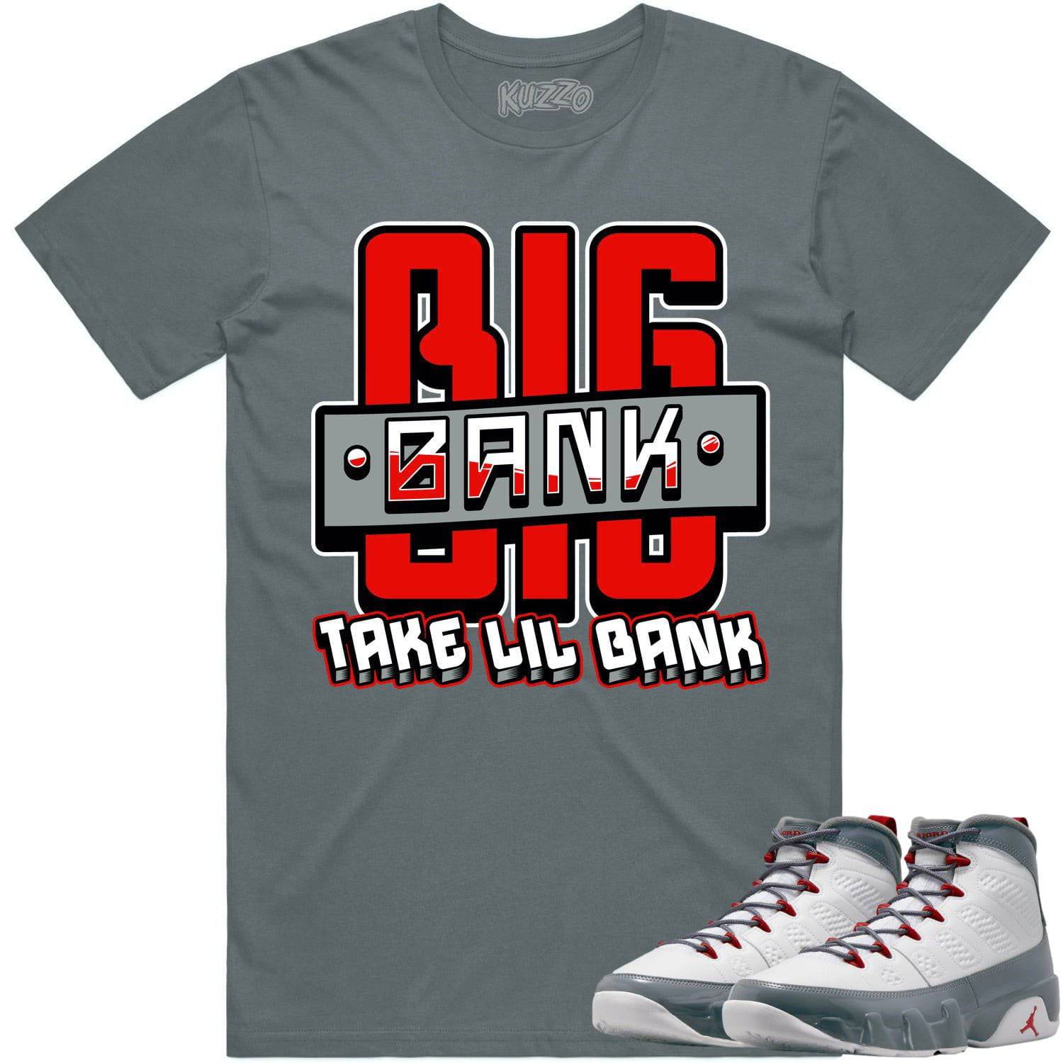 Fire Red 9s Shirt - Jordan Retro 9 Fire Red Shirt - Red Big Bank