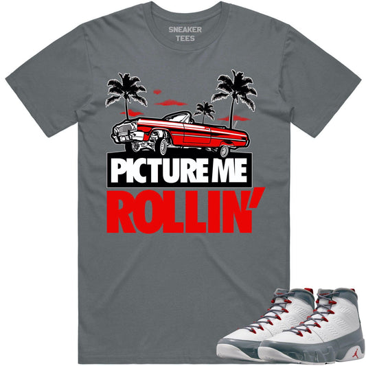 Fire Red 9s Shirt - Jordan Retro 9 Fire Red Shirt - Red Picture