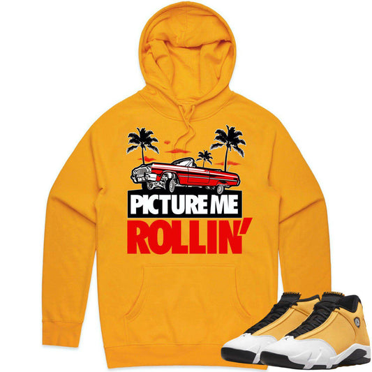 Ginger 14s Hoodie - Jordan 14 Ginger Gold Hoodie - Red Picture