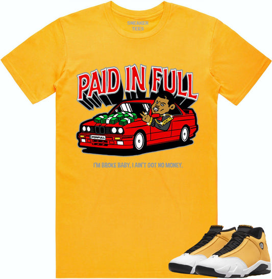 Ginger Gold 14s Shirt - Jordan Retro 14 Sneaker Tees - Red Paid