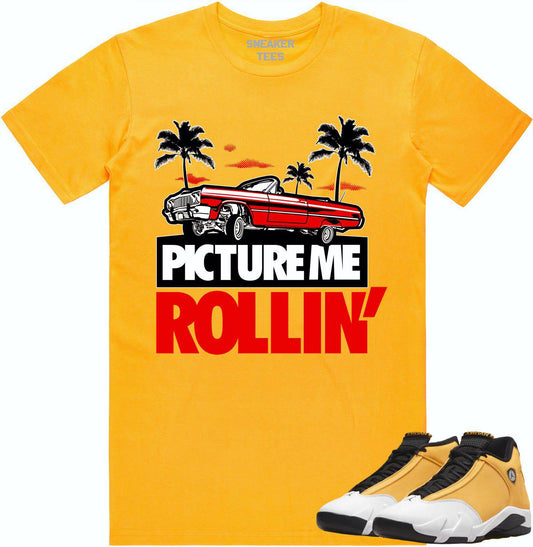 Ginger Gold 14s Shirt - Jordan Retro 14 Sneaker Tees - Red Picture