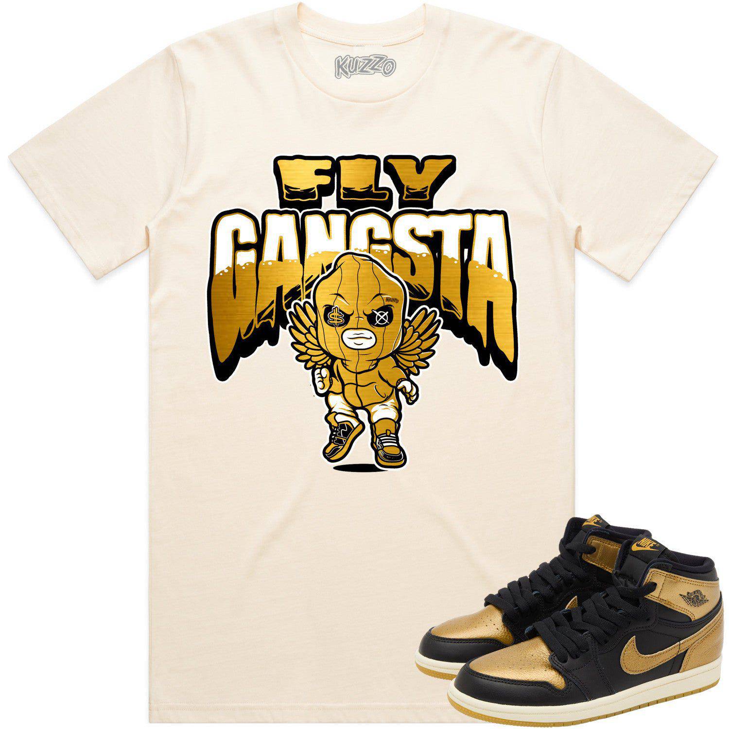 Gold Medal 1s Shirt - Jordan 1 High OG Metallic Gold Medal - Gangsta