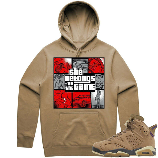 Gore Tex 6s Hoodie - Jordan 6 Brown Kelp 6s Hoodie - Red Game