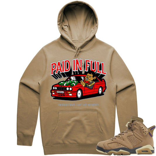 Gore Tex 6s Hoodie - Jordan 6 Brown Kelp 6s Hoodie - Red Paid