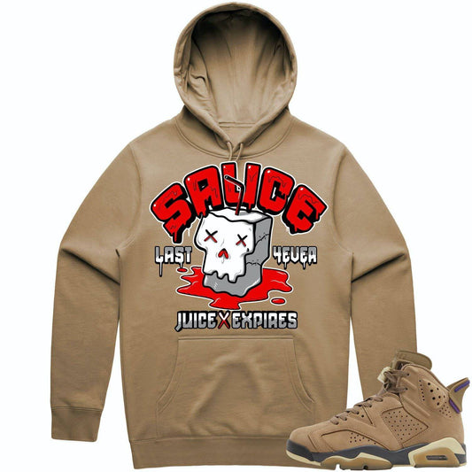 Gore Tex 6s Hoodie - Jordan 6 Brown Kelp 6s Hoodie - Red Sauce