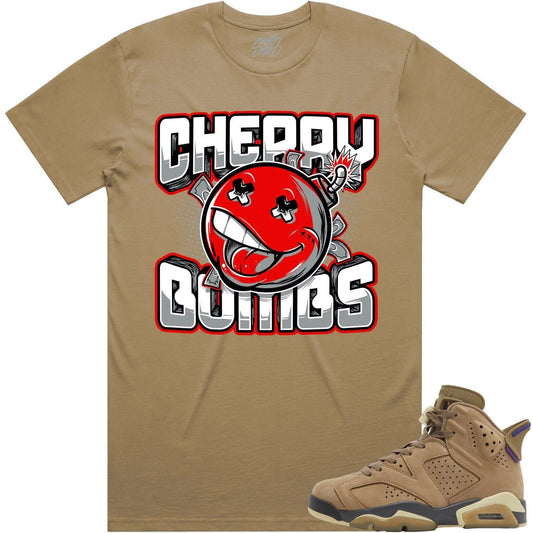 Gore Tex 6s Shirt - Jordan 6 Brown Kelp 6s Sneaker Tees - Cherry Bombs