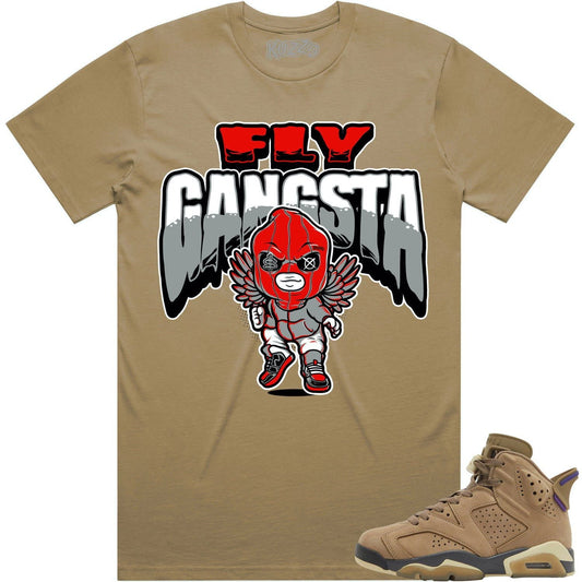 Gore Tex 6s Shirt - Jordan 6 Brown Kelp 6s Sneaker Tees - Fly Gangsta