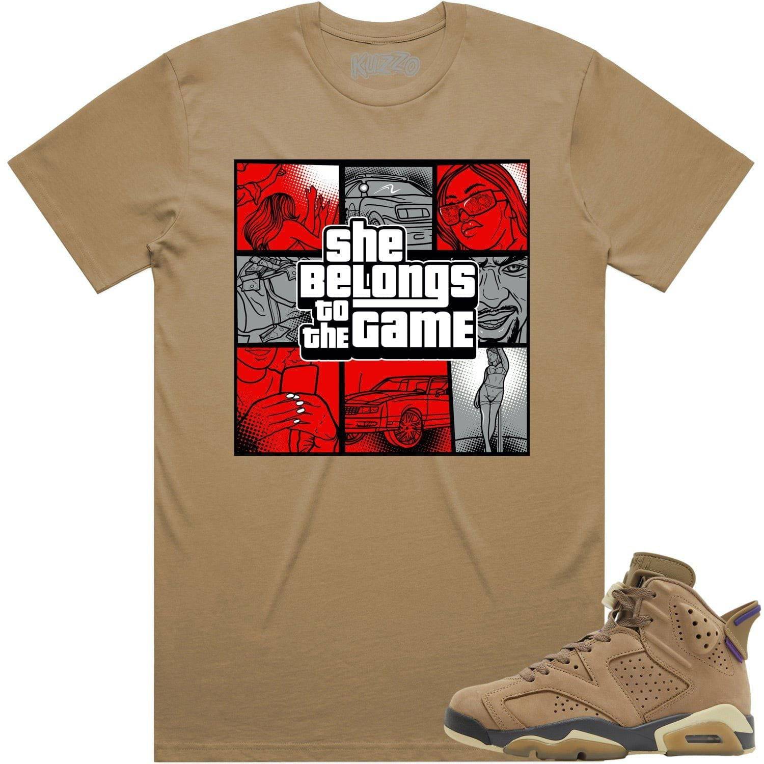 Gore Tex 6s Shirt - Jordan 6 Brown Kelp 6s Sneaker Tees - Game