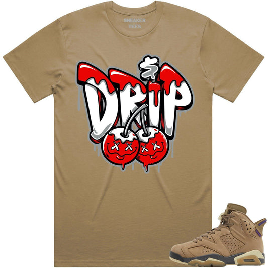 Gore Tex 6s Shirt - Jordan 6 Brown Kelp 6s Sneaker Tees - Money Drip