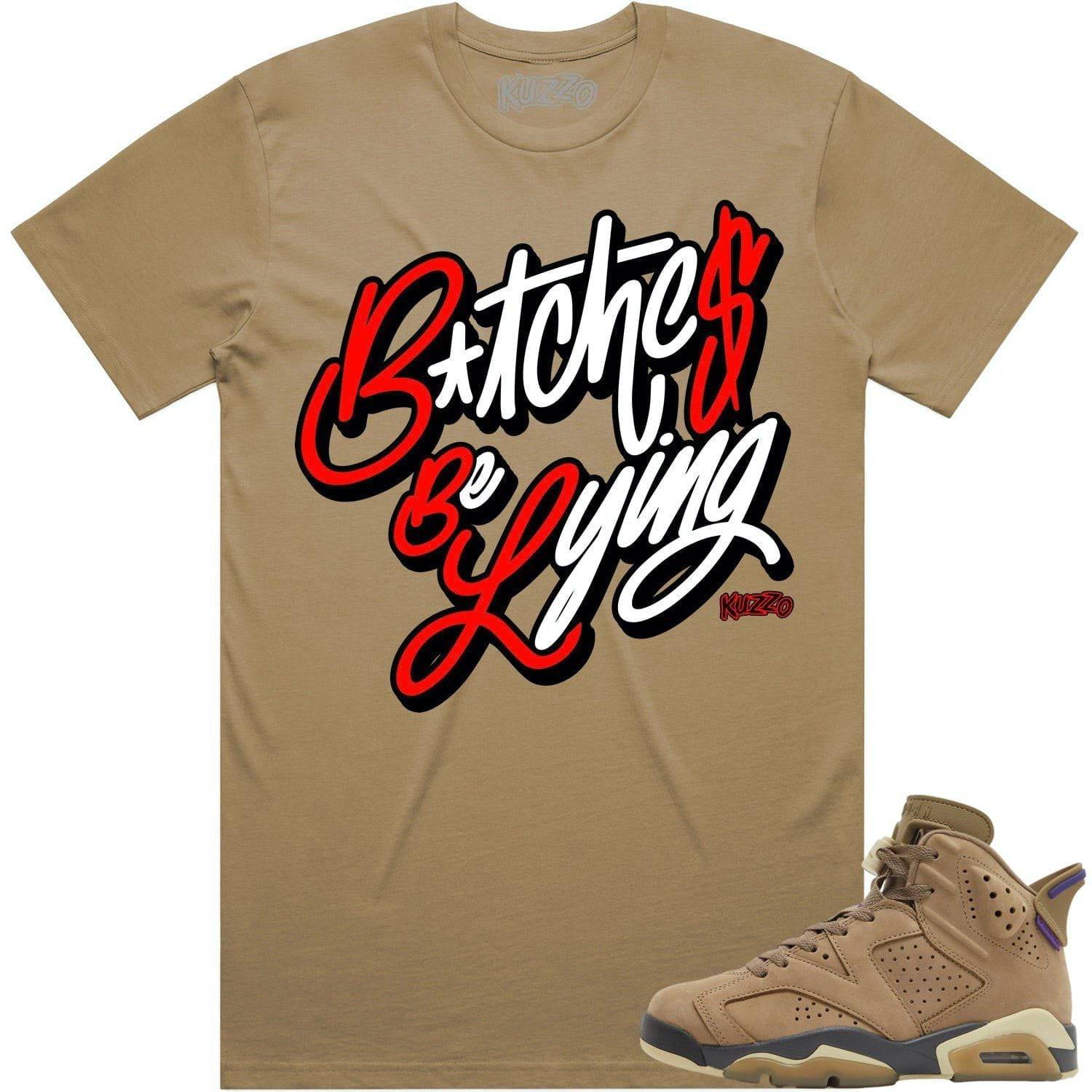 Gore Tex 6s Shirt - Jordan 6 Brown Kelp 6s Sneaker Tees - Red BBL