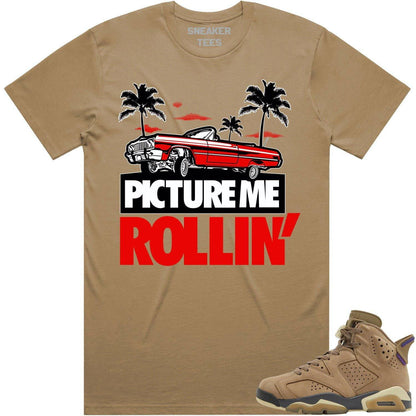 Gore Tex 6s Shirt - Jordan 6 Brown Kelp 6s Sneaker Tees - Red Picture