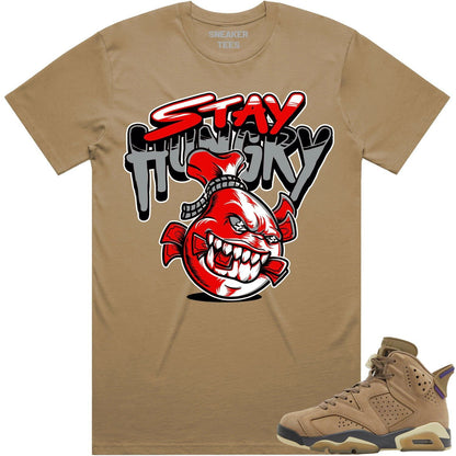 Gore Tex 6s Shirt - Jordan 6 Brown Kelp 6s Sneaker Tees - Red Stay Hungry