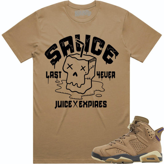 Gore Tex Brown Kelp 6s Shirt - Jordan 6 Gore Tex Sneaker Tees - Sauce