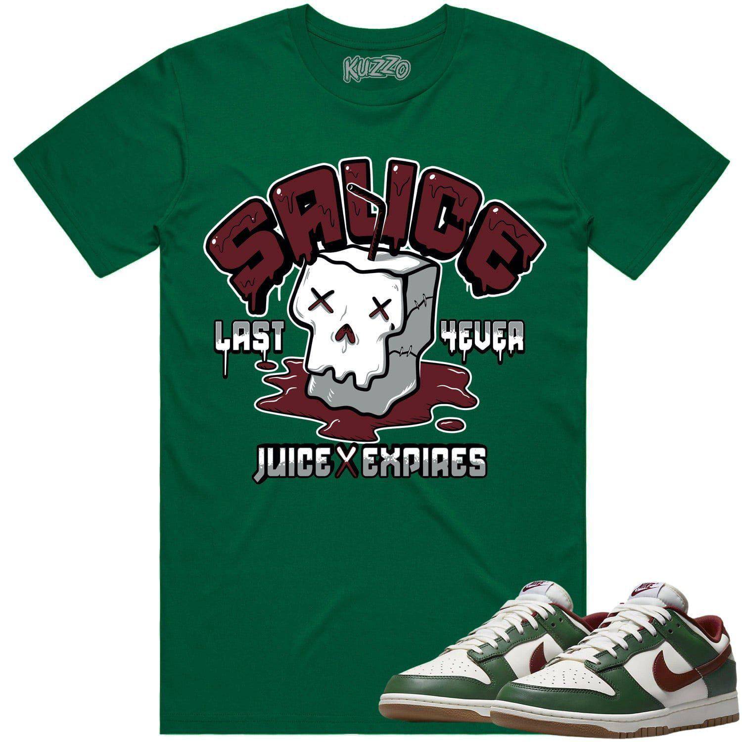 Gorge Green Team Red Dunks Shirt - Dunks Sneaker Tees - Burgundy Sauce