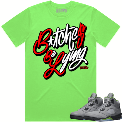 Green Bean 5s Shirt - Jordan Retro 5 Green Bean Shirts - Red BBL