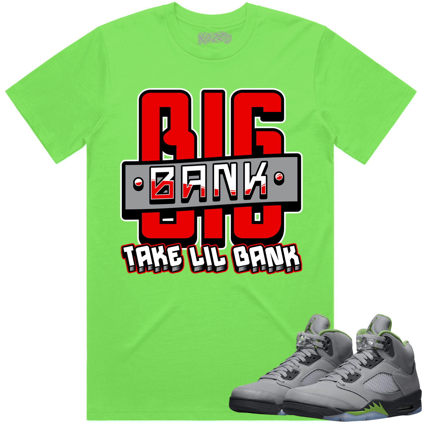 Green Bean 5s Shirt - Jordan Retro 5 Green Bean Shirts - Red Big Bank