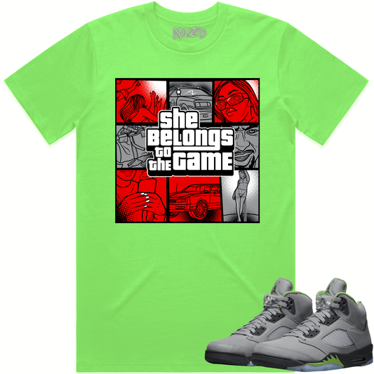 Green Bean 5s Shirt - Jordan Retro 5 Green Bean Shirts - Red Game