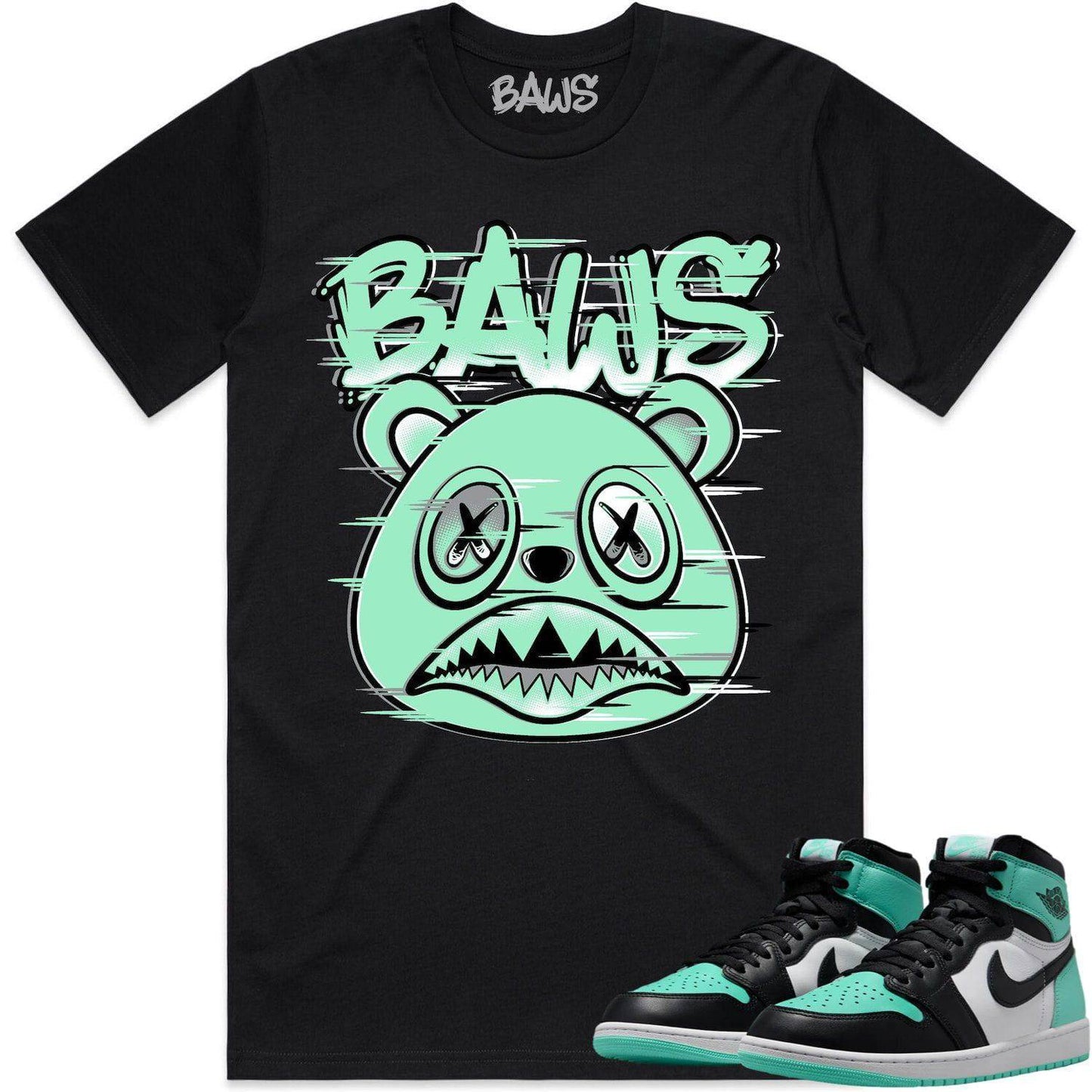 Green Glow 1s Shirts - Jordan 1 Green Glow Shirts - Glitch