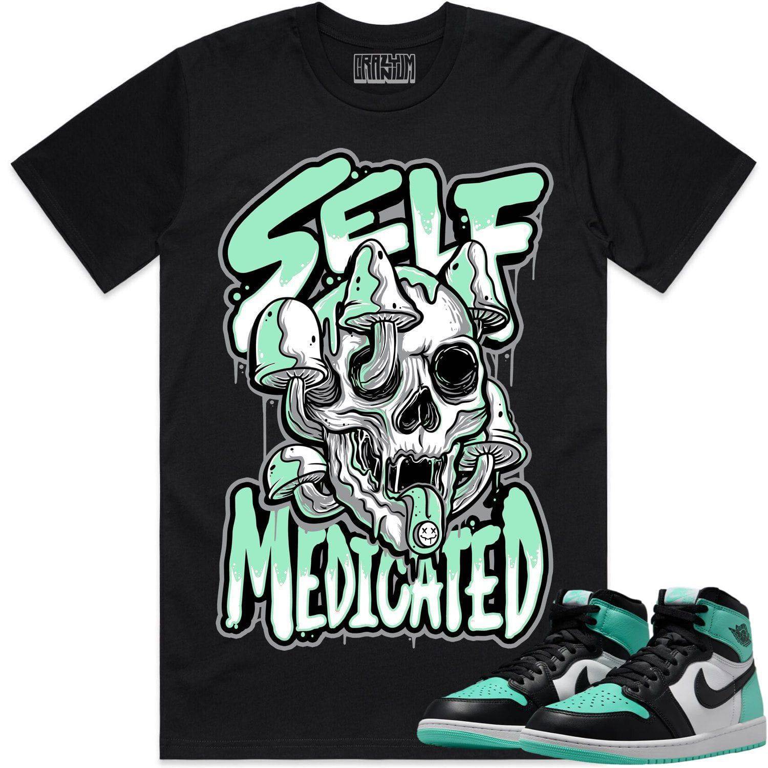 Green Glow 1s Shirts - Jordan 1 Green Glow Shirts - Self Medicated