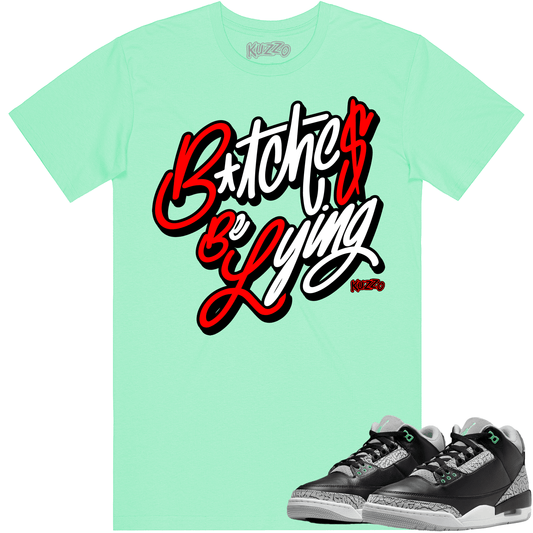 Green Glow 3s Shirts - Jordan Retro 3 Green Glow Shirts - BBL