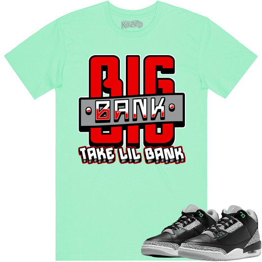 Green Glow 3s Shirts - Jordan Retro 3 Green Glow Shirts - Big Bank