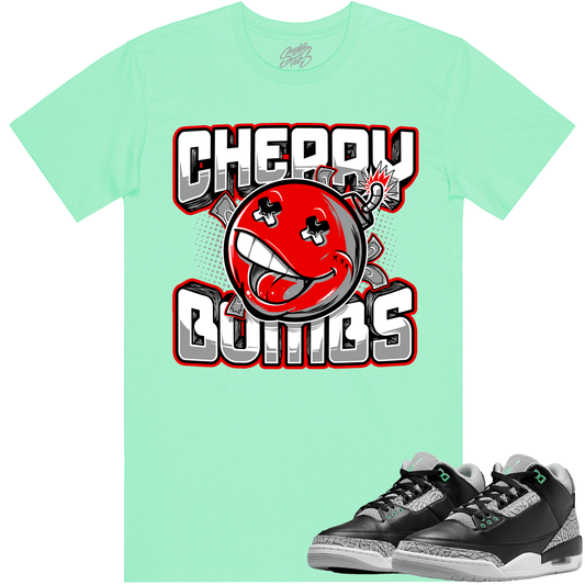 Green Glow 3s Shirts - Jordan Retro 3 Green Glow Shirts - Cherry Bombs