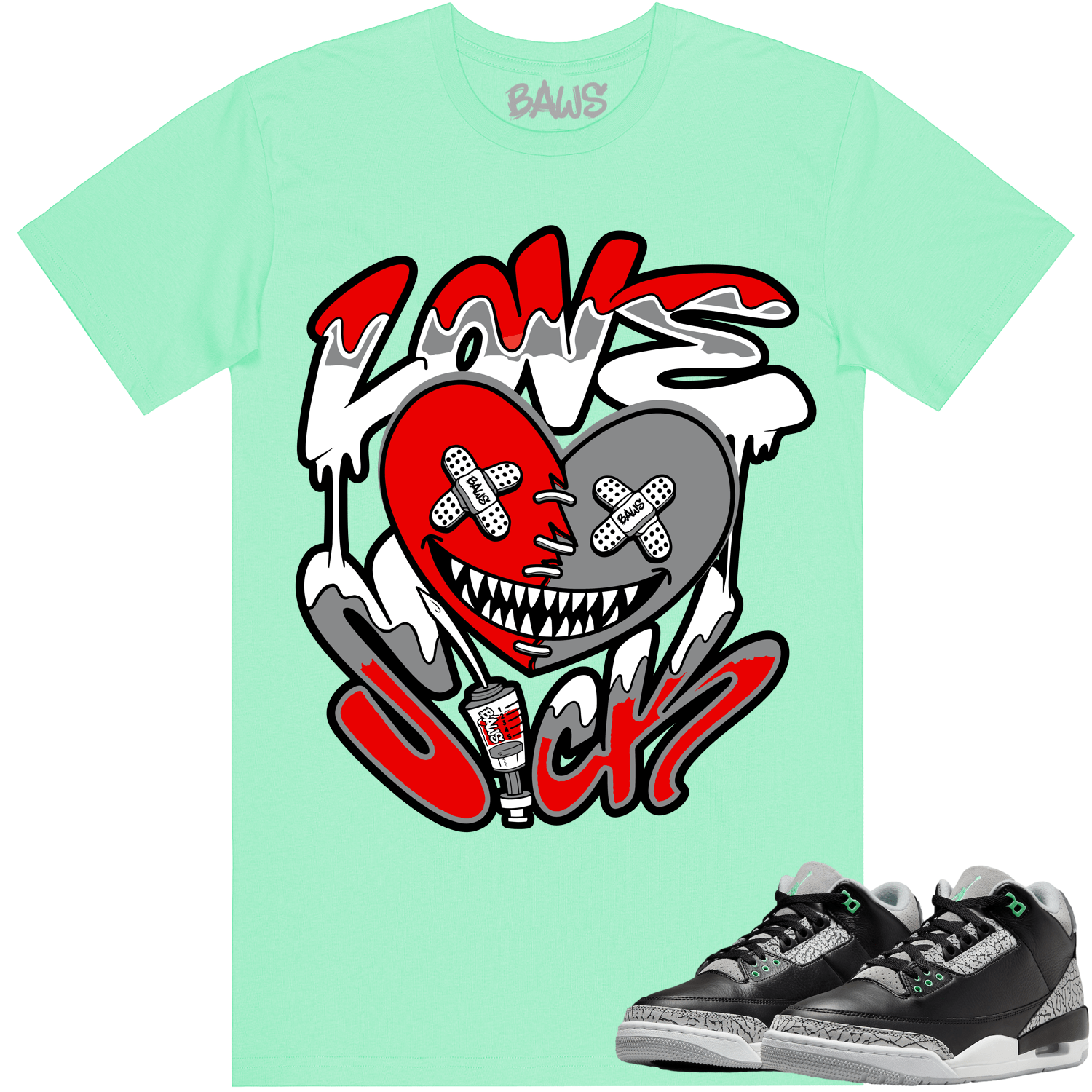 Green Glow 3s Shirts - Jordan Retro 3 Green Glow Shirts - Love Sick