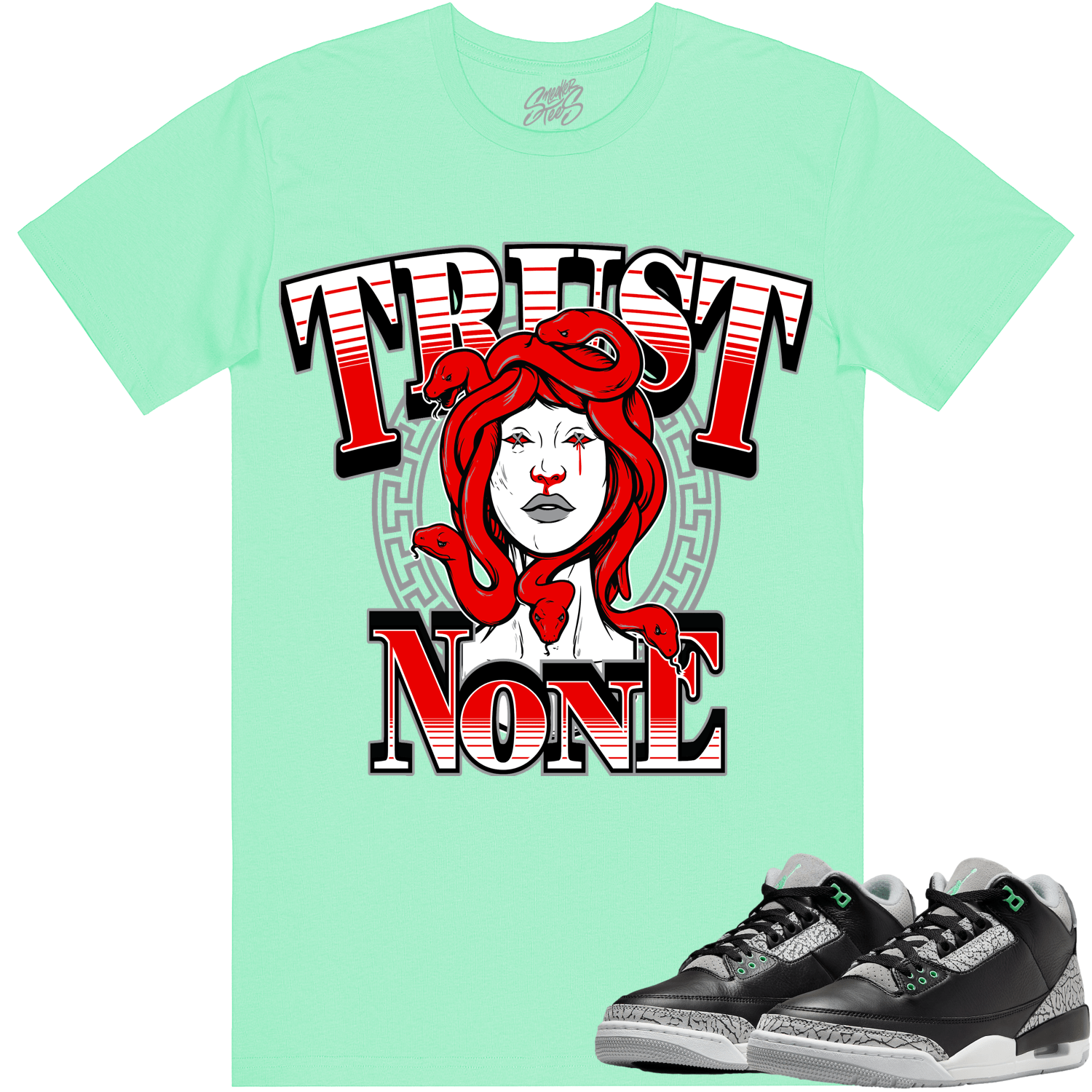 Green Glow 3s Shirts - Jordan Retro 3 Green Glow Shirts - Trust No One