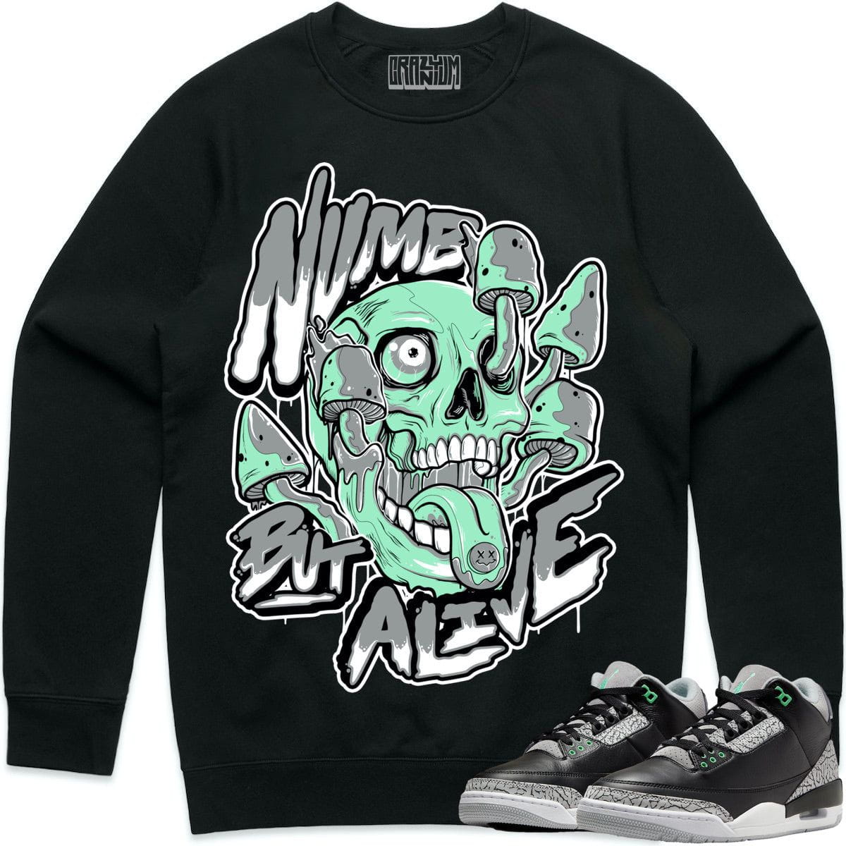 Green Glow 3s Sweaters to Match - Crazy Craniyum