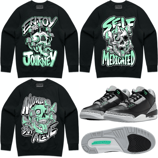 Green Glow 3s Sweaters to Match - Crazy Craniyum