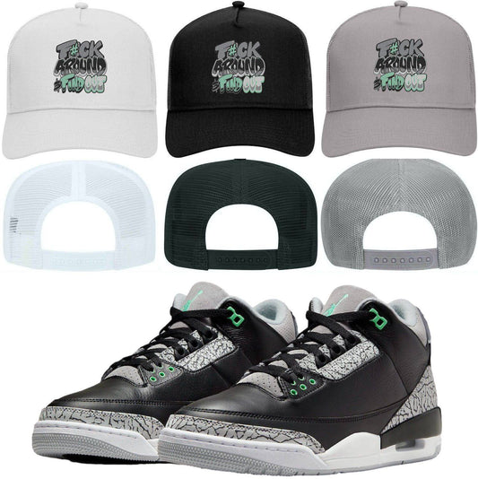 Green Glow 3s Trucker Hats - Green Glow F#ck