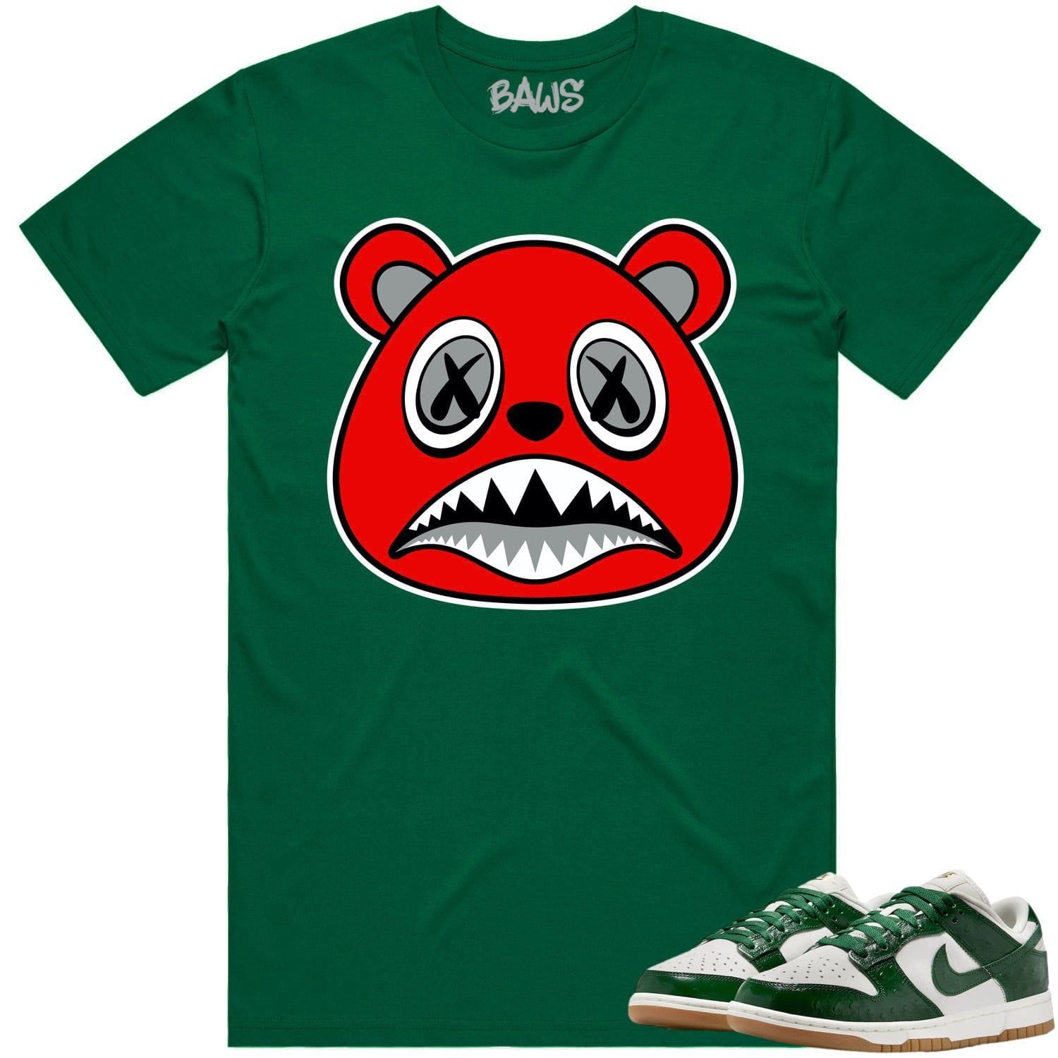 Green Ostrich Dunks Shirt - Dunks Sneaker Tees - Angry Baws Bear