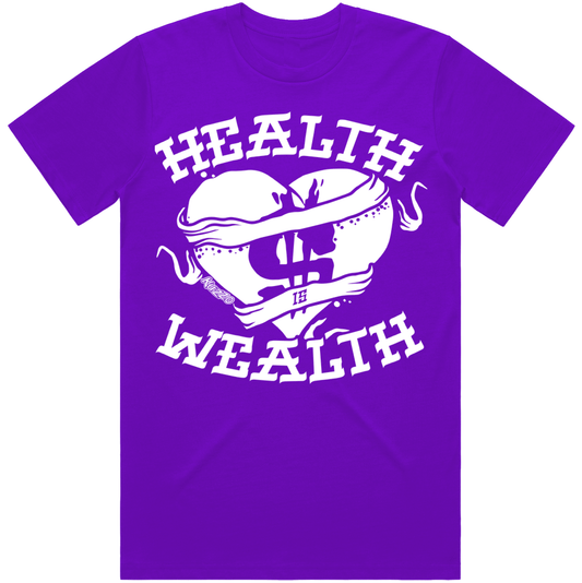 Health is Wealth : Purple Sneaker Tees Shirt to Match : Kuzzo Clothing