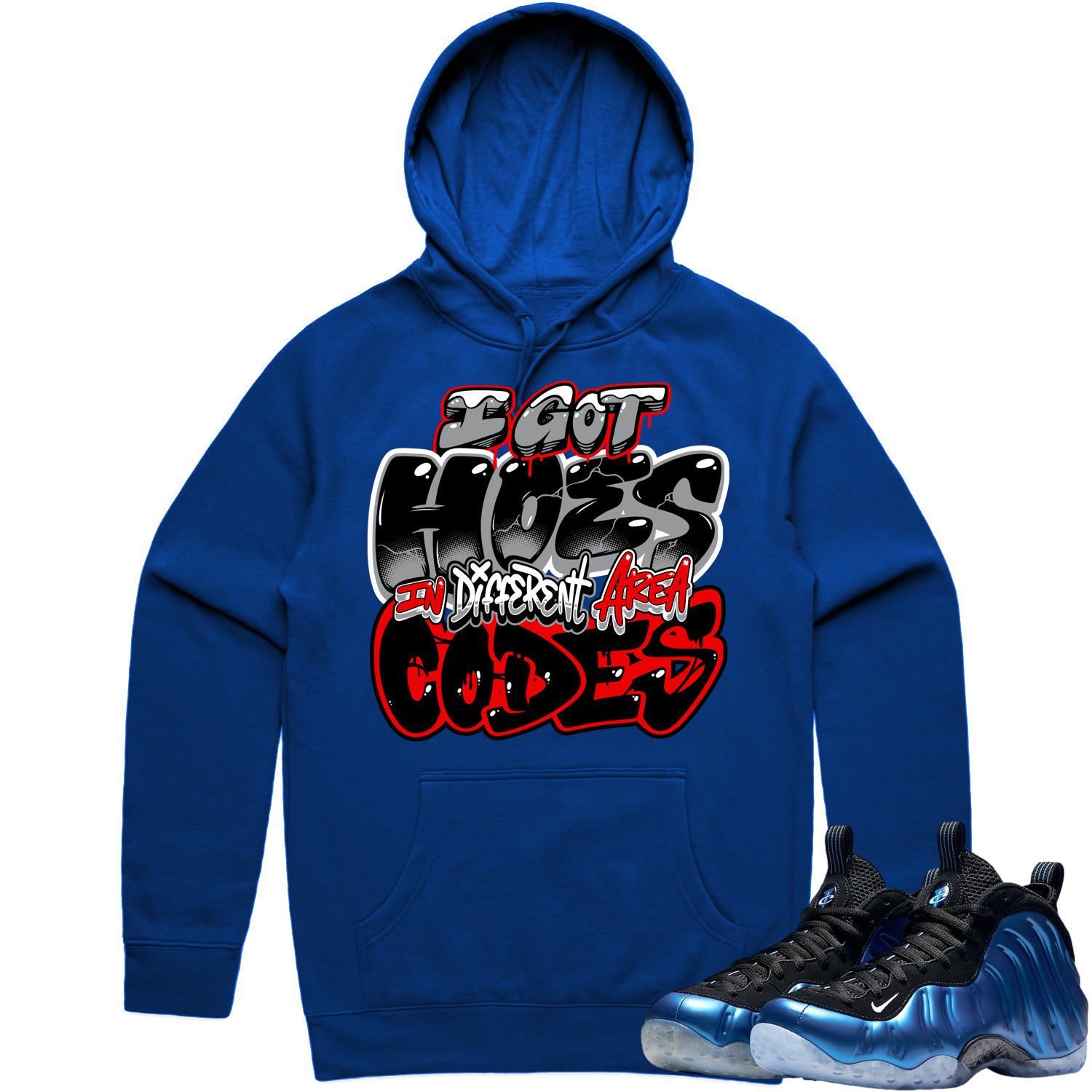 International Blue Foamposites Hoodies to Match - Area Codes